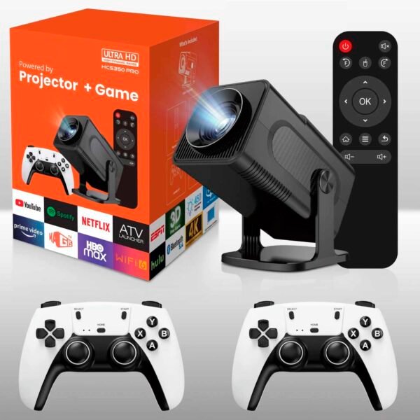 Vidéo projecteur avec jeux intégrés – Projecteur 2-en-1 cinéma et gaming
