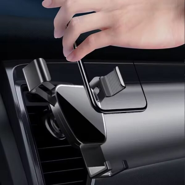Support smartphone voiture crochet gravité – Fixation double sécurisée