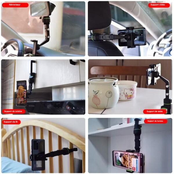 Support de téléphone rotatif 360° – Position ajustable multi-angle