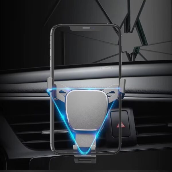 Support smartphone voiture crochet gravité – Fixation double sécurisée