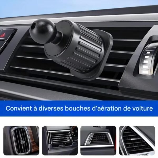 Support smartphone voiture crochet gravité – Fixation double sécurisée